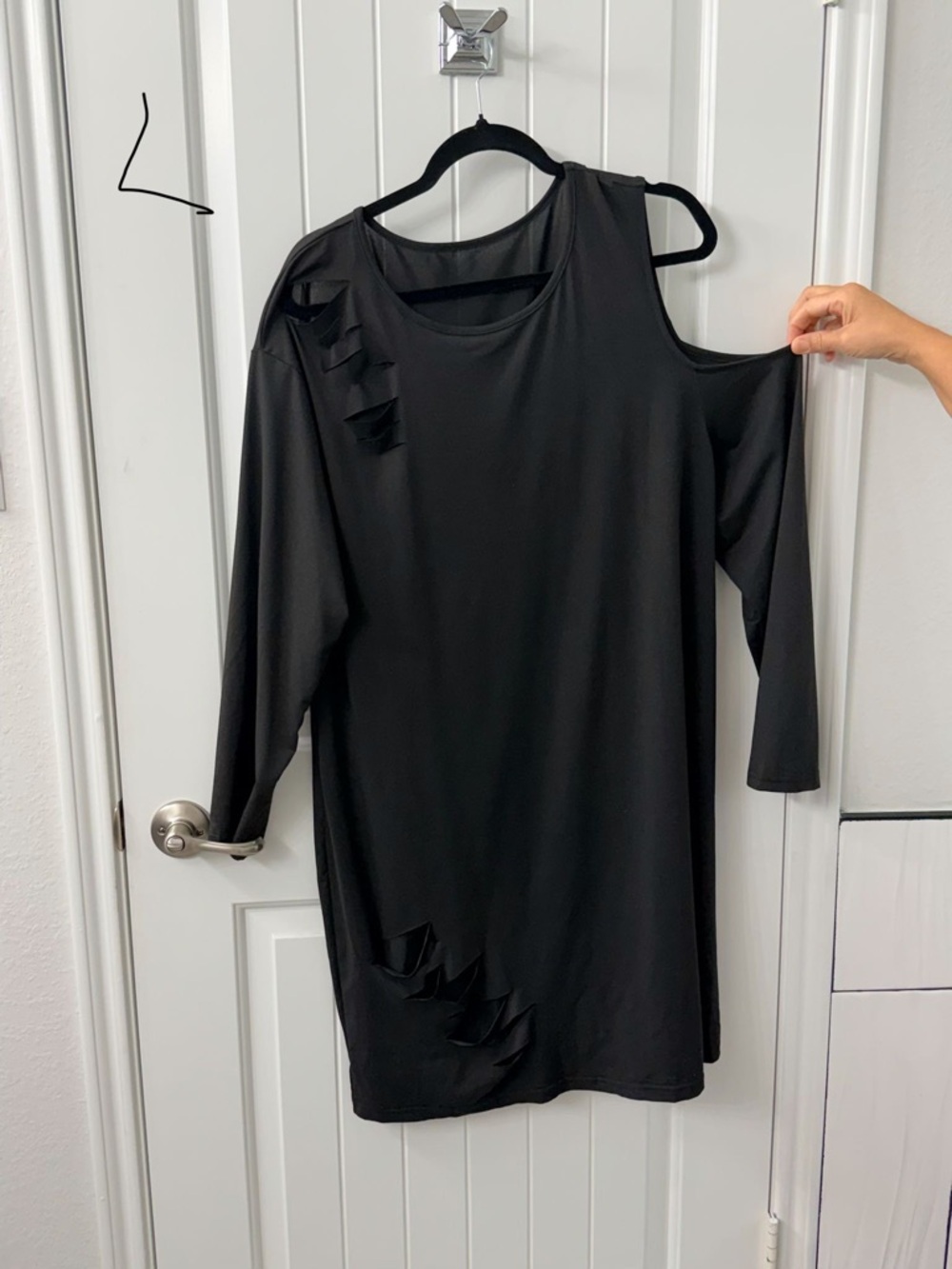 Women's Black Cold-Shoulder Cutout Dress